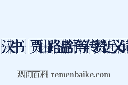 汉书·贾山路温舒等传赞近义词是什么意思的图片